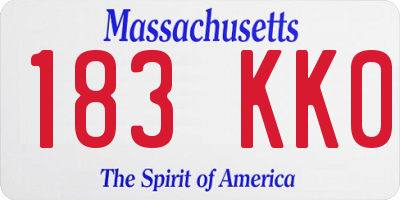 MA license plate 183KK0