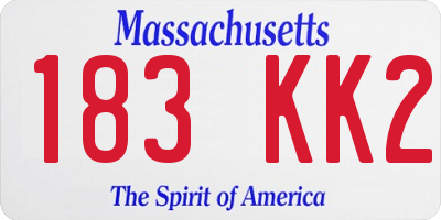 MA license plate 183KK2