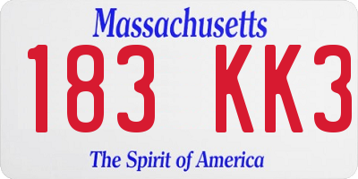MA license plate 183KK3