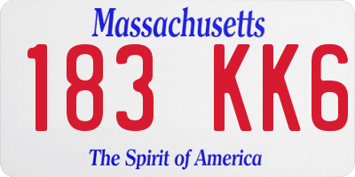 MA license plate 183KK6