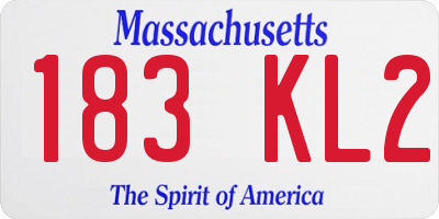 MA license plate 183KL2