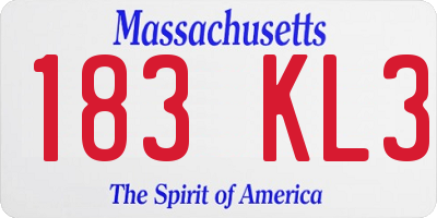 MA license plate 183KL3