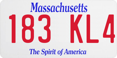 MA license plate 183KL4