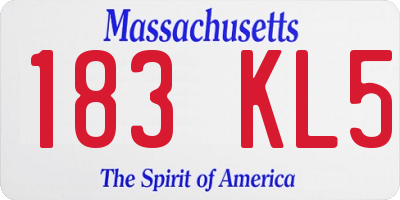 MA license plate 183KL5