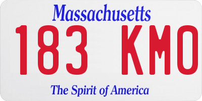 MA license plate 183KM0