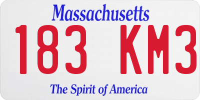 MA license plate 183KM3