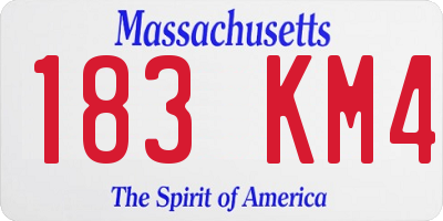MA license plate 183KM4