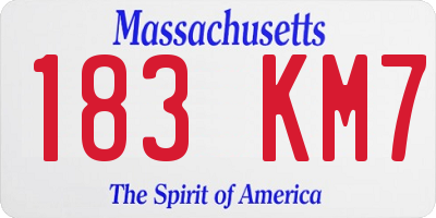 MA license plate 183KM7