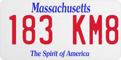 MA license plate 183KM8