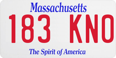 MA license plate 183KN0