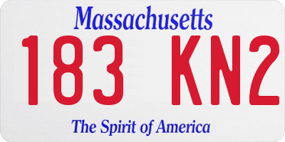 MA license plate 183KN2