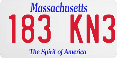 MA license plate 183KN3