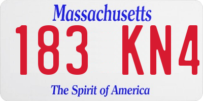 MA license plate 183KN4