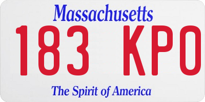 MA license plate 183KP0