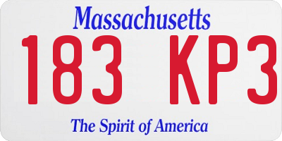 MA license plate 183KP3