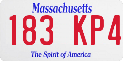 MA license plate 183KP4
