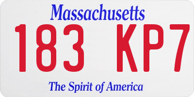 MA license plate 183KP7