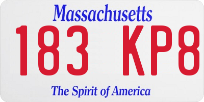 MA license plate 183KP8