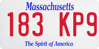 MA license plate 183KP9