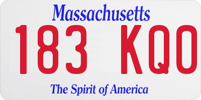 MA license plate 183KQ0