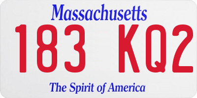 MA license plate 183KQ2