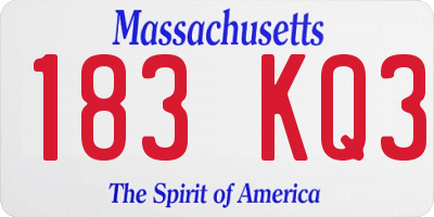 MA license plate 183KQ3