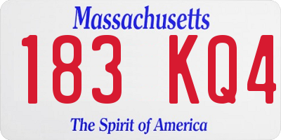 MA license plate 183KQ4