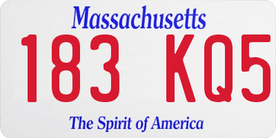 MA license plate 183KQ5