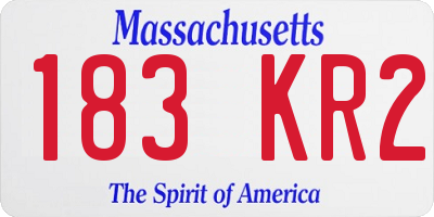 MA license plate 183KR2