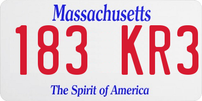 MA license plate 183KR3