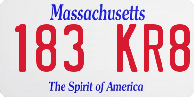 MA license plate 183KR8