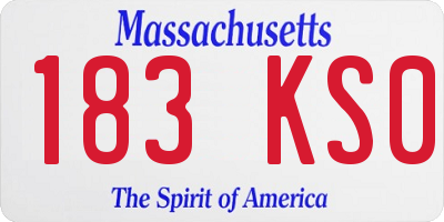 MA license plate 183KS0