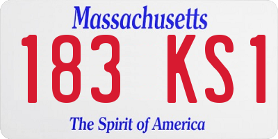MA license plate 183KS1