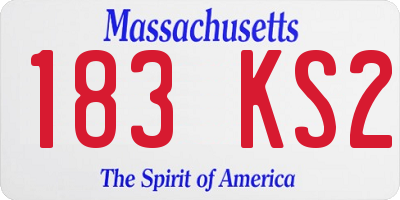 MA license plate 183KS2