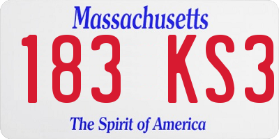 MA license plate 183KS3