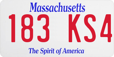 MA license plate 183KS4