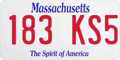 MA license plate 183KS5