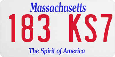 MA license plate 183KS7
