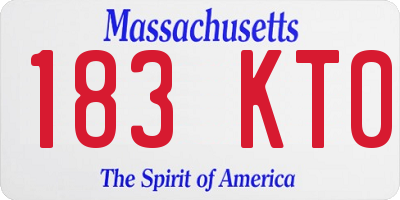 MA license plate 183KT0