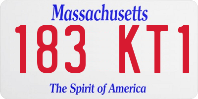 MA license plate 183KT1