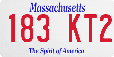 MA license plate 183KT2