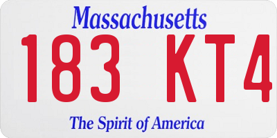 MA license plate 183KT4