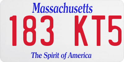 MA license plate 183KT5
