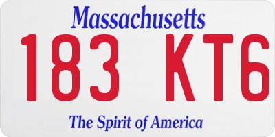 MA license plate 183KT6