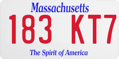 MA license plate 183KT7