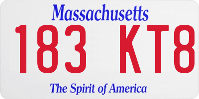 MA license plate 183KT8
