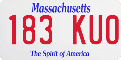 MA license plate 183KU0