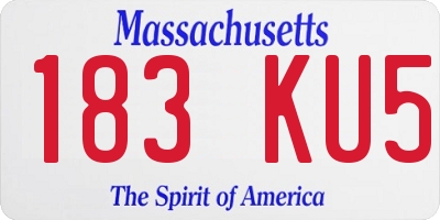 MA license plate 183KU5