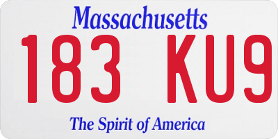 MA license plate 183KU9