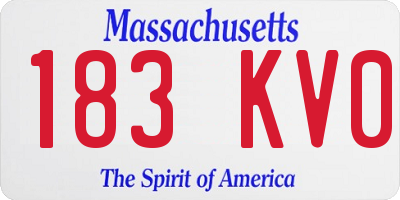 MA license plate 183KV0